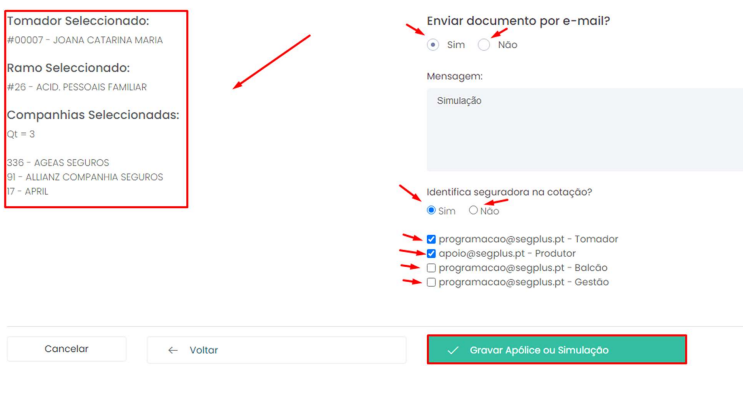 evio de email